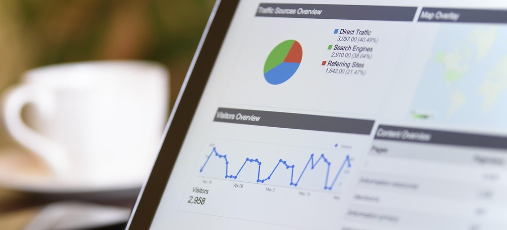 Close-up of graphs, tables, and trend statistics, representing digital marketing trends in 2019